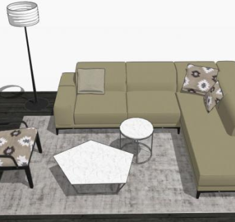 酒店大厅沙发su模型下载_sketchup草图大师SKP模型