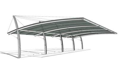 拉索雨棚su模型下载_sketchup草图大师SKP模型