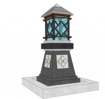 古镇景观灯su模型下载_sketchup草图大师SKP模型