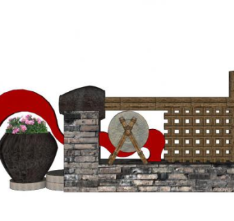 新农村小品su模型下载_sketchup草图大师SKP模型