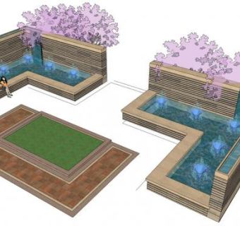 景观休息花坛座椅su模型下载_sketchup草图大师SKP模型