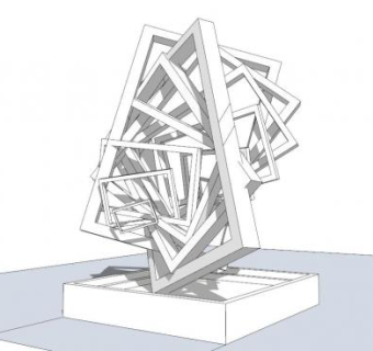 几何雕塑su模型下载_sketchup草图大师SKP模型