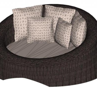 圆形沙发椅su模型下载_sketchup草图大师SKP模型