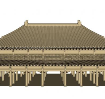 古建筑斗拱庑殿建筑设计su模型下载_sketchup草图大师SKP模型