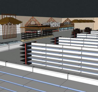 超市室内设计su模型下载_sketchup草图大师SKP模型