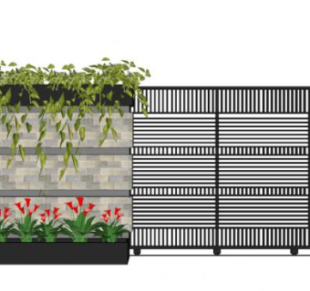 植物墙体装饰su模型下载_sketchup草图大师SKP模型