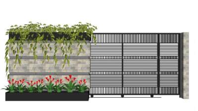 植物墙体装饰su模型下载_sketchup草图大师SKP模型