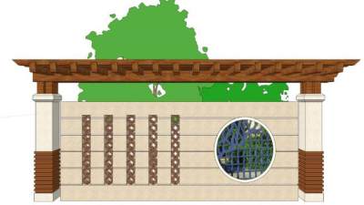 生态文化景墙su模型下载_sketchup草图大师SKP模型