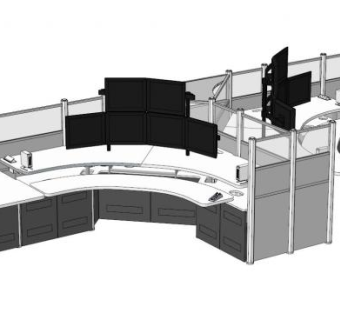 员工屏风卡位su模型下载_sketchup草图大师SKP模型