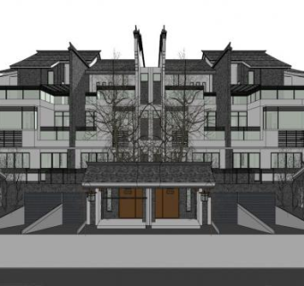 江南建筑su模型下载_sketchup草图大师SKP模型