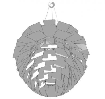 松果吊灯su模型下载_sketchup草图大师SKP模型
