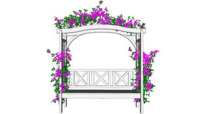 园林椅su模型下载_sketchup草图大师SKP模型