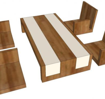 日式矮座椅su模型下载_sketchup草图大师SKP模型