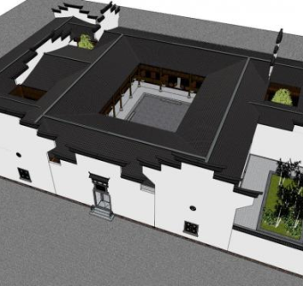 徽派古建筑sketchup模型下载_sketchup草图大师SKP模型