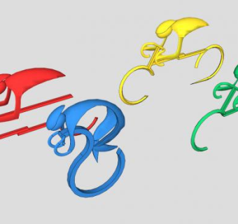 自行车的雕塑su模型下载_sketchup草图大师SKP模型