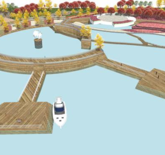 滨河景观su模型下载_sketchup草图大师SKP模型