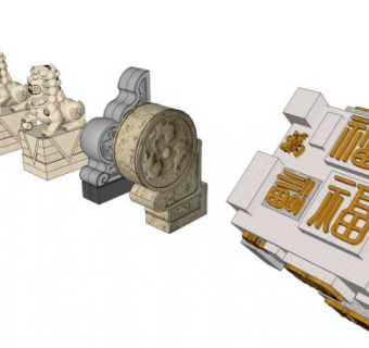 欧式花钵雕塑su模型下载_sketchup草图大师SKP模型