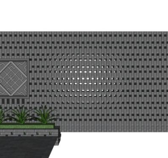 砖墙隔断su模型下载_sketchup草图大师SKP模型