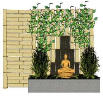 佛教寺院文化墙su模型下载_sketchup草图大师SKP模型