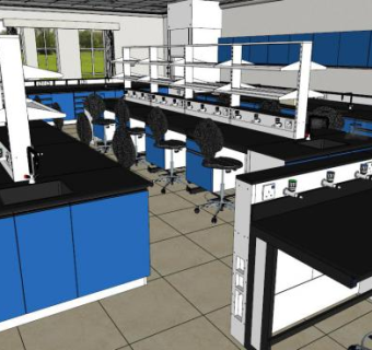 实验室桌子su模型下载_sketchup草图大师SKP模型