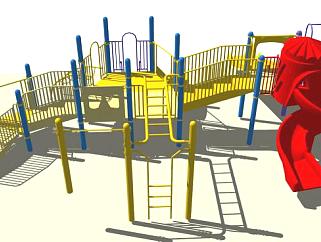儿童娱乐攀爬设施su模型下载_sketchup草图大师SKP模型