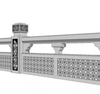 大理石栏杆su模型下载_sketchup草图大师SKP模型