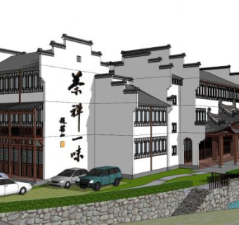 徽派公园su模型下载_sketchup草图大师SKP模型