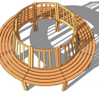 环形座椅su模型下载_sketchup草图大师SKP模型