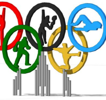 运动雕塑su模型下载_sketchup草图大师SKP模型