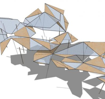 充满设计感廊架su模型下载_sketchup草图大师SKP模型