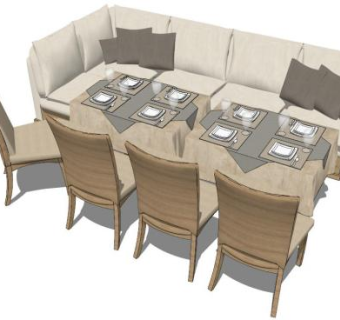 别墅酒吧区沙发su模型下载_sketchup草图大师SKP模型