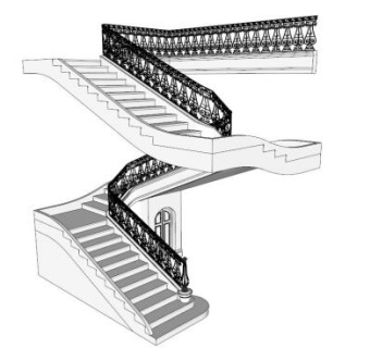 高层建筑剪刀梯su模型下载_sketchup草图大师SKP模型