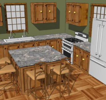 商业厨房su模型下载_sketchup草图大师SKP模型