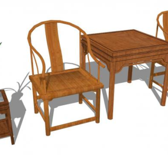 古式桌子SU模型下载_sketchup草图大师SKP模型