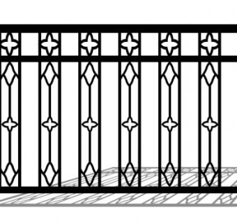 美式铁艺栏杆su模型下载_sketchup草图大师SKP模型