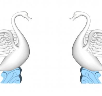 艺术天鹅雕塑su模型下载_sketchup草图大师SKP模型