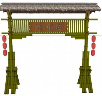 农家乐景观小品su模型下载_sketchup草图大师SKP模型