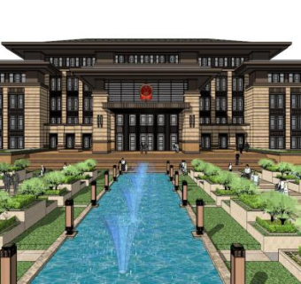 法院内部设计SU模型下载_sketchup草图大师SKP模型