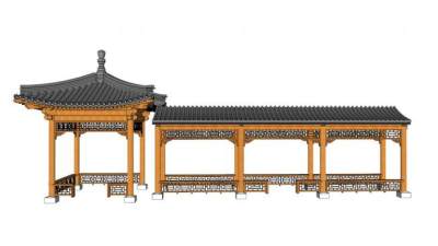 景观廊su模型下载_sketchup草图大师SKP模型