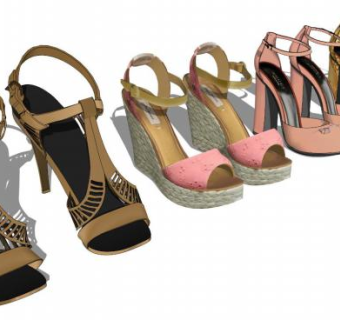 女式鞋子su模型下载_sketchup草图大师SKP模型