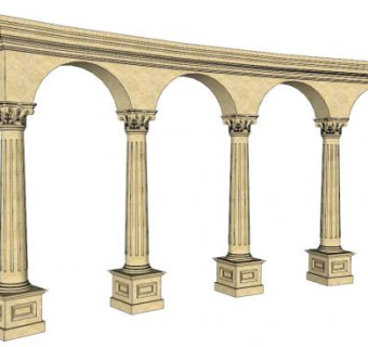 罗马柱门框su模型下载_sketchup草图大师SKP模型