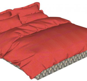 很舒服双人床su模型下载_sketchup草图大师SKP模型