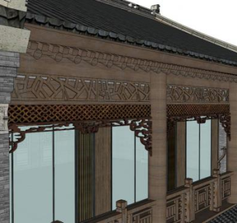 民居墀头SU模型下载_sketchup草图大师SKP模型