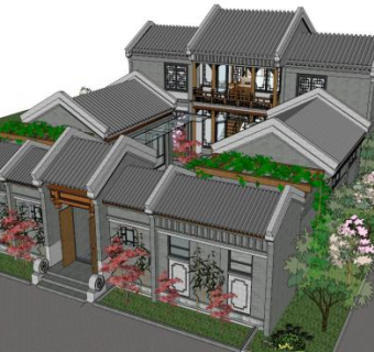 北方院落su模型下载_sketchup草图大师SKP模型
