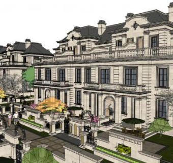 别墅小花园su模型下载_sketchup草图大师SKP模型