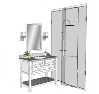 玻璃门隔断su模型下载_sketchup草图大师SKP模型