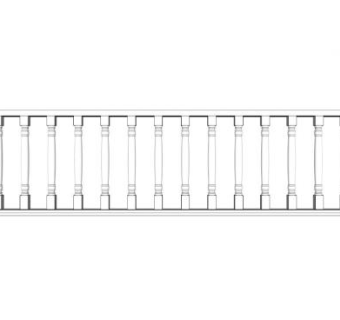沿河栏杆su模型下载_sketchup草图大师SKP模型