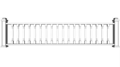沿河栏杆su模型下载_sketchup草图大师SKP模型