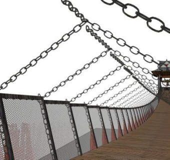 锁链桥su模型下载_sketchup草图大师SKP模型