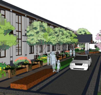 养老院设计su模型下载_sketchup草图大师SKP模型